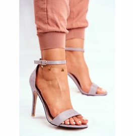 PS1 Women's Sandals On A High Heel Eco-suede Gray Liberty grey 2