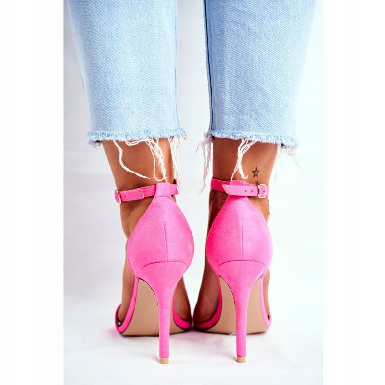 SEA Women's Sandals On A High Heel Eco-suede Fuchsia Liberty pink 2