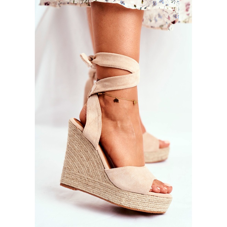SEA Women's Sandals On Wedge Tied Beige Belleza 2 SEA Women's Sandals On Wedge Tied Beige Belleza 2