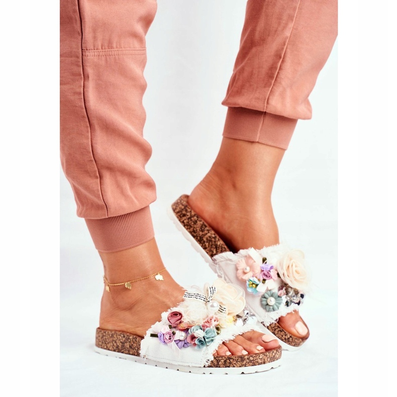 PS1 Women's Slippers With Flowers White Enrissa multicolored 1