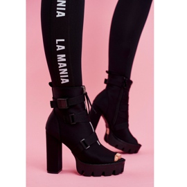 PS1 Women's Ankle Boots Open Toe Black Gladios 2