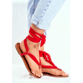 FS1 Women's Sandals Flip-flops Tied Red Derryl 2