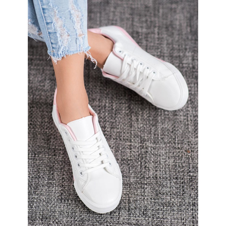 SHELOVET White Sneakers With Eco Leather 1