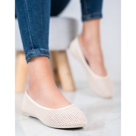 SHELOVET Light openwork ballerinas brown 1