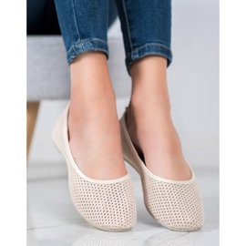 SHELOVET Light openwork ballerinas brown 2