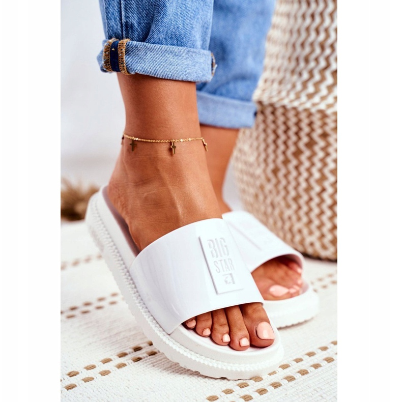 Women's Big Star Slippers on the Platform White FF274812 1