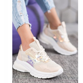 Mannika Fashionable Sneakers With Mesh brown 1