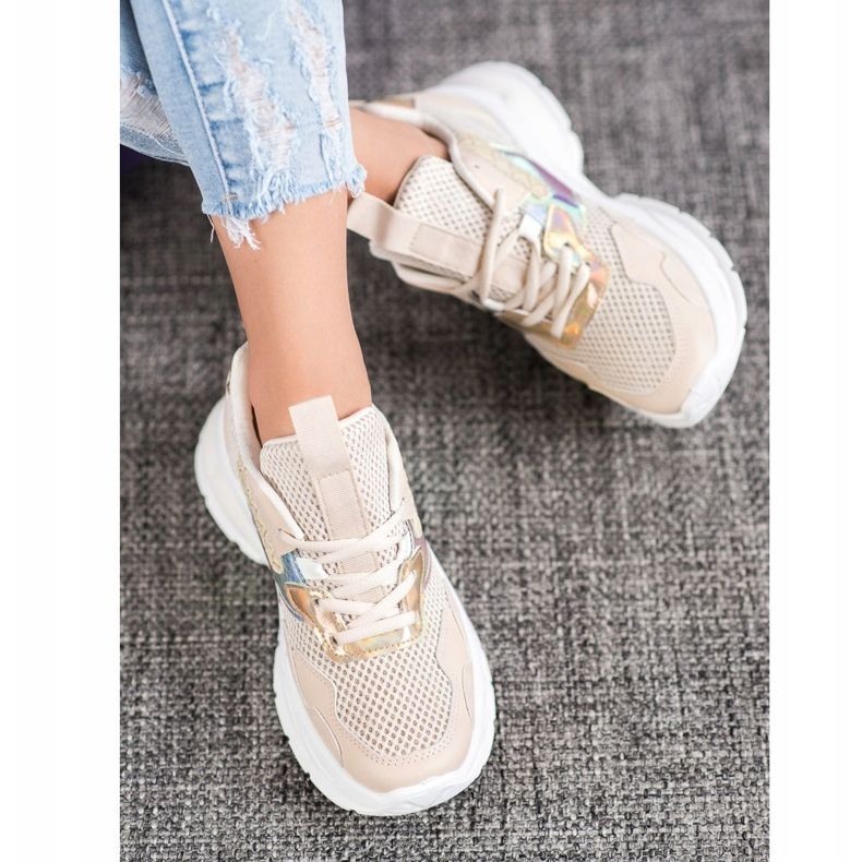 Mannika Fashionable Sneakers With Mesh brown 2