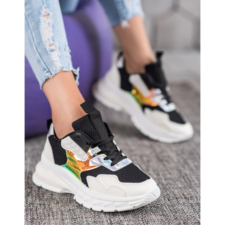 Mannika Fashionable Sneakers With Mesh black 1