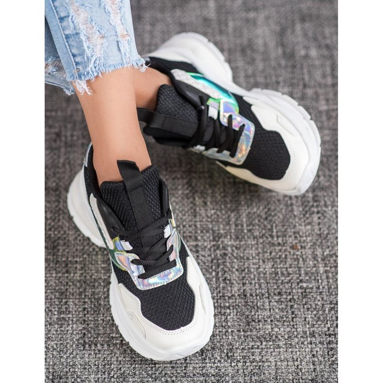 Mannika Fashionable Sneakers With Mesh black 2