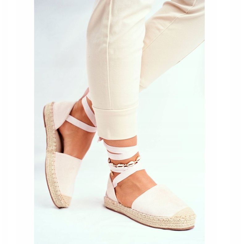 PS1 Women's Espadrilles, Tied Linen, Beige Bonjour 2