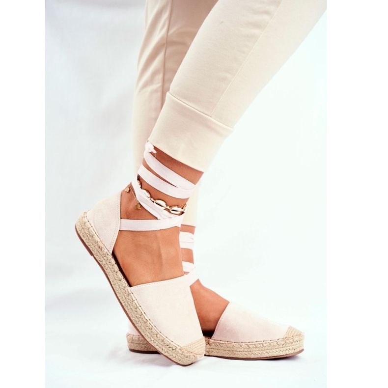 PS1 Women's Espadrilles, Tied Linen, Beige Bonjour 1