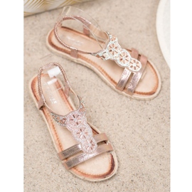 SHELOVET Elegant Sandals With Decorations yellow 2