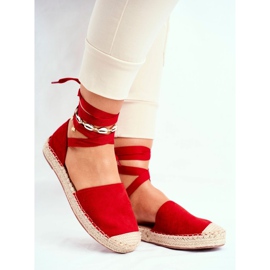 SEA Women's Espadrilles, Tied Linen, Red Bonjour 1