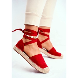 SEA Women's Espadrilles, Tied Linen, Red Bonjour 2