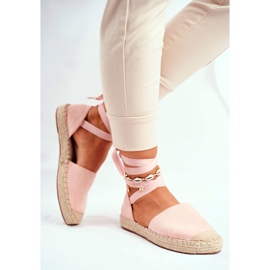 SEA Women's Espadrilles, Tied Linen Pink Bonjour 2