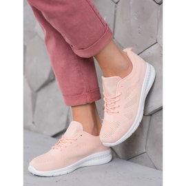 Renda Openwork Sport Shoes pink 1