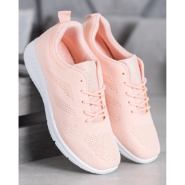 Renda Openwork Sport Shoes pink 2