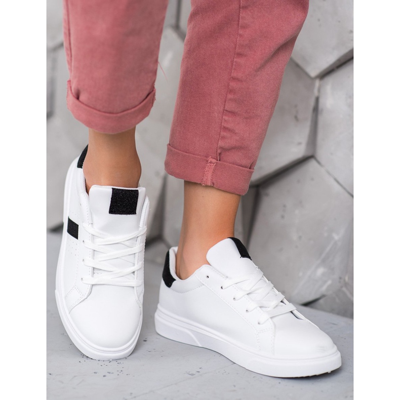 SHELOVET Sport Shoes With Glitter white 1