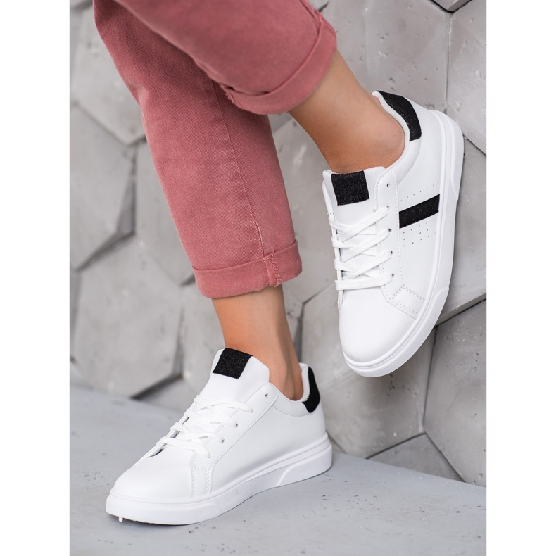 SHELOVET Sport Shoes With Glitter white 2