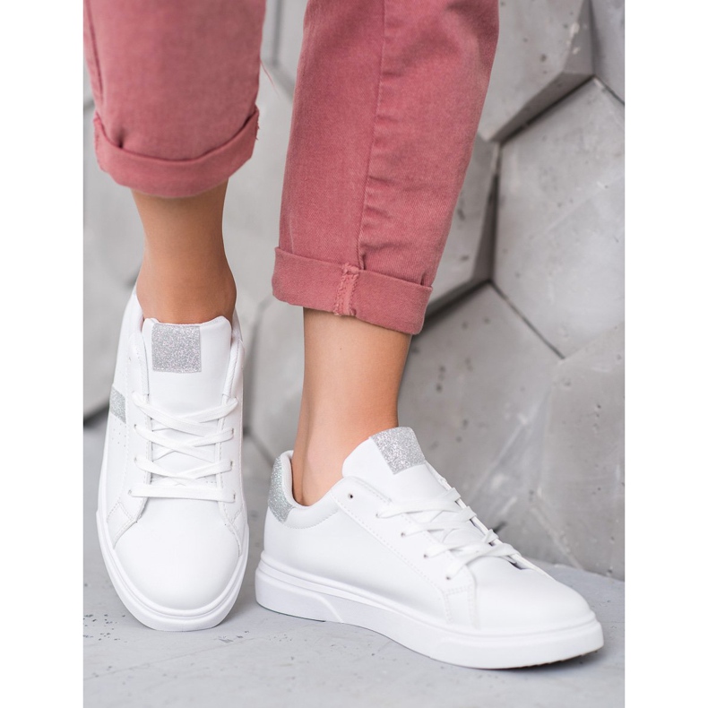 SHELOVET Sport Shoes With Glitter white 1 SHELOVET Sport Shoes With Glitter white 1