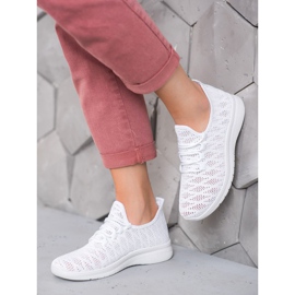 SHELOVET White Openwork Shoes 2