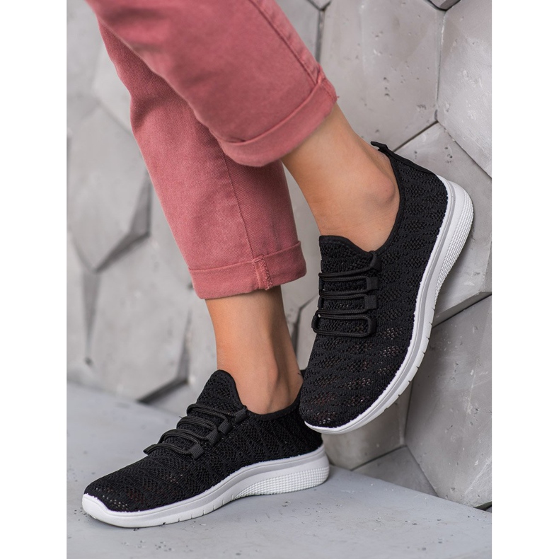 SHELOVET Black Openwork Shoes 2