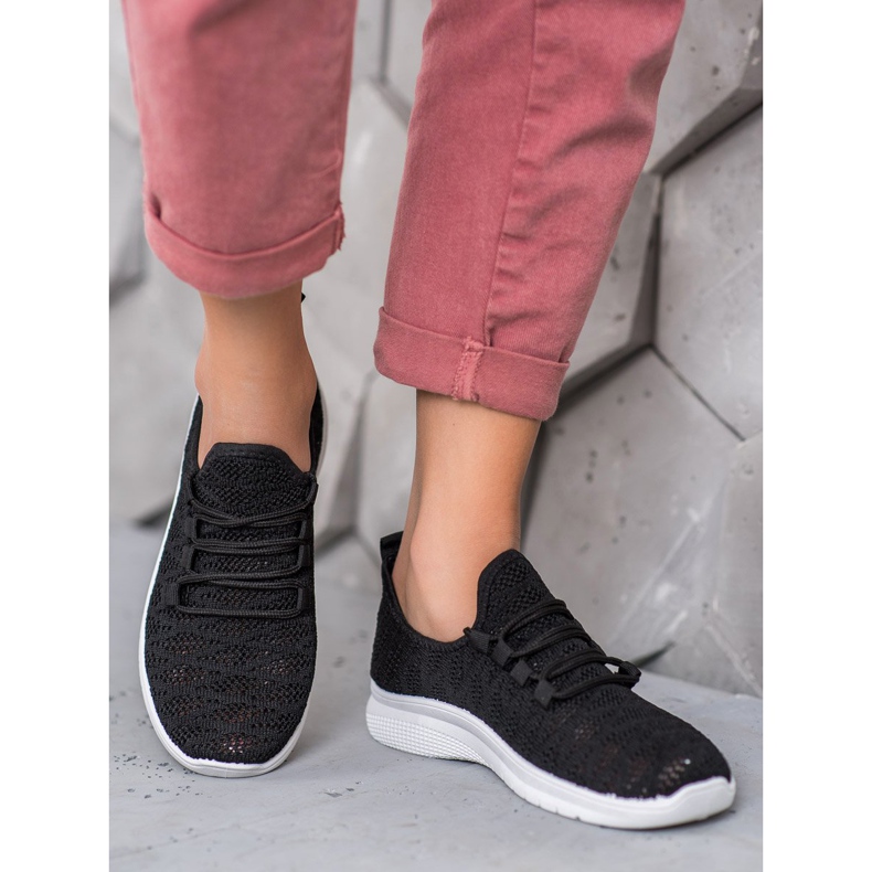 SHELOVET Black Openwork Shoes 1