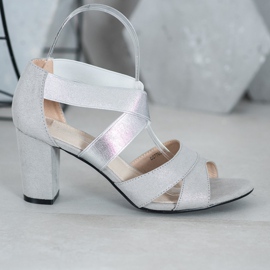 Filippo Silver Slip-On Sandals grey 2