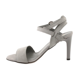 Espinto Gray leather women's sandals on the S333/5 pin grey 1 Espinto Gray leather women's sandals on the S333/5 pin grey 1