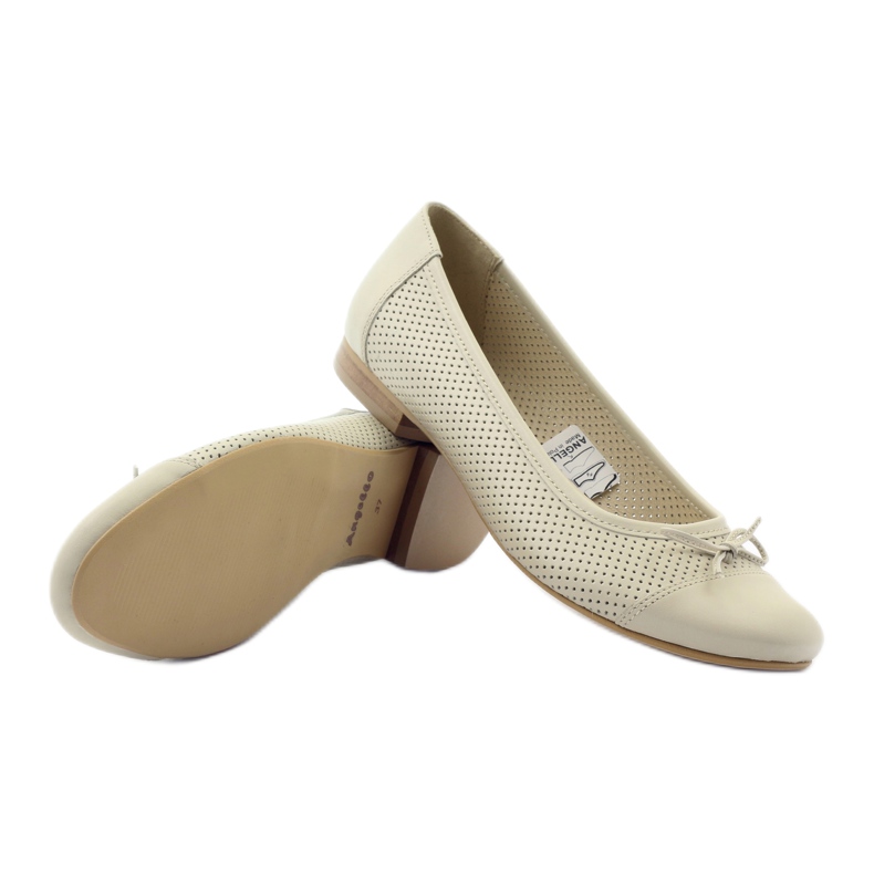 Beige openwork ballerina bow Angello 1854 3