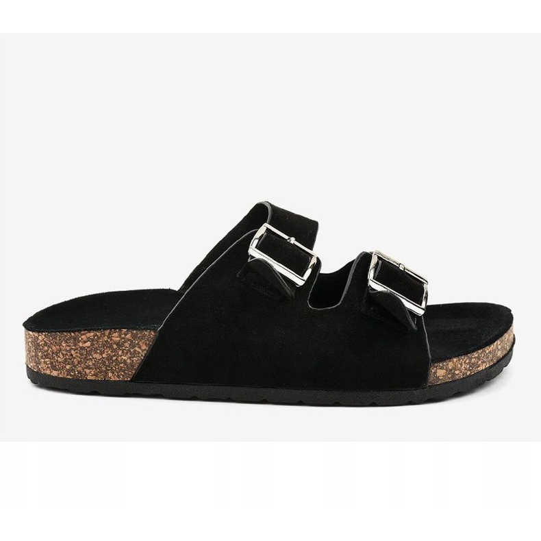 Black slippers with a buckle BL3100-SF 2