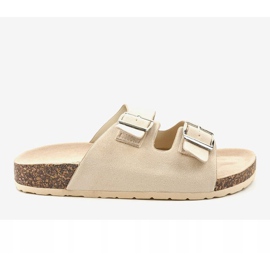 Beige slippers with a buckle BL3100-SF 2
