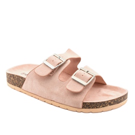 Pink slippers with a buckle BL3100-SF 1