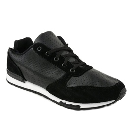 Black men's casual sneakers 302-5 1