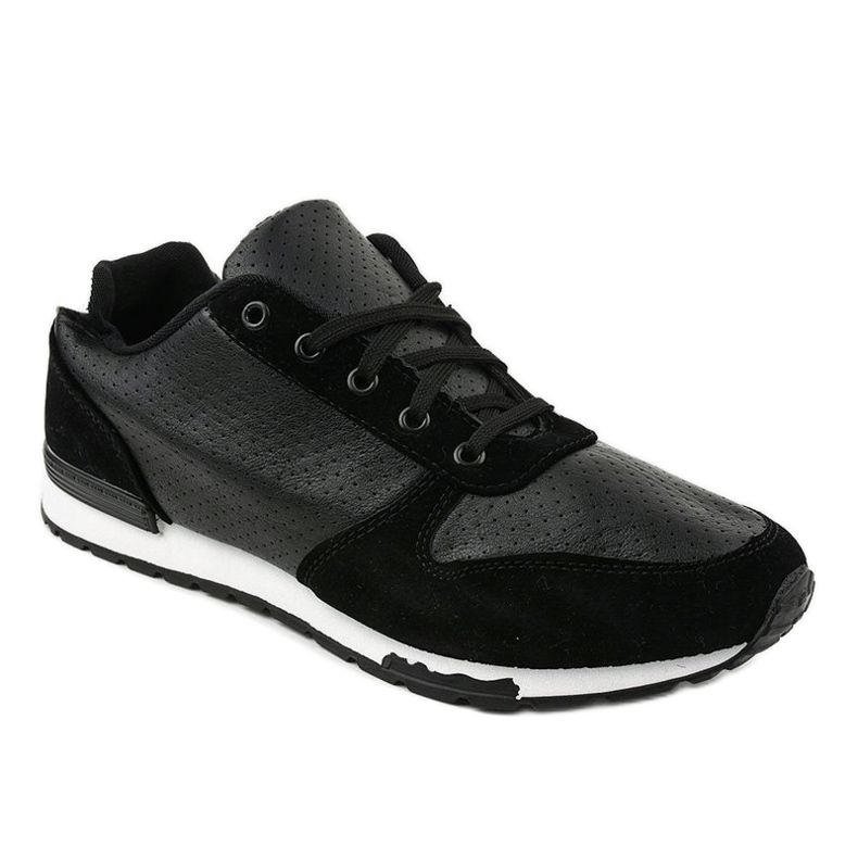 Black men's casual sneakers 302-5 1