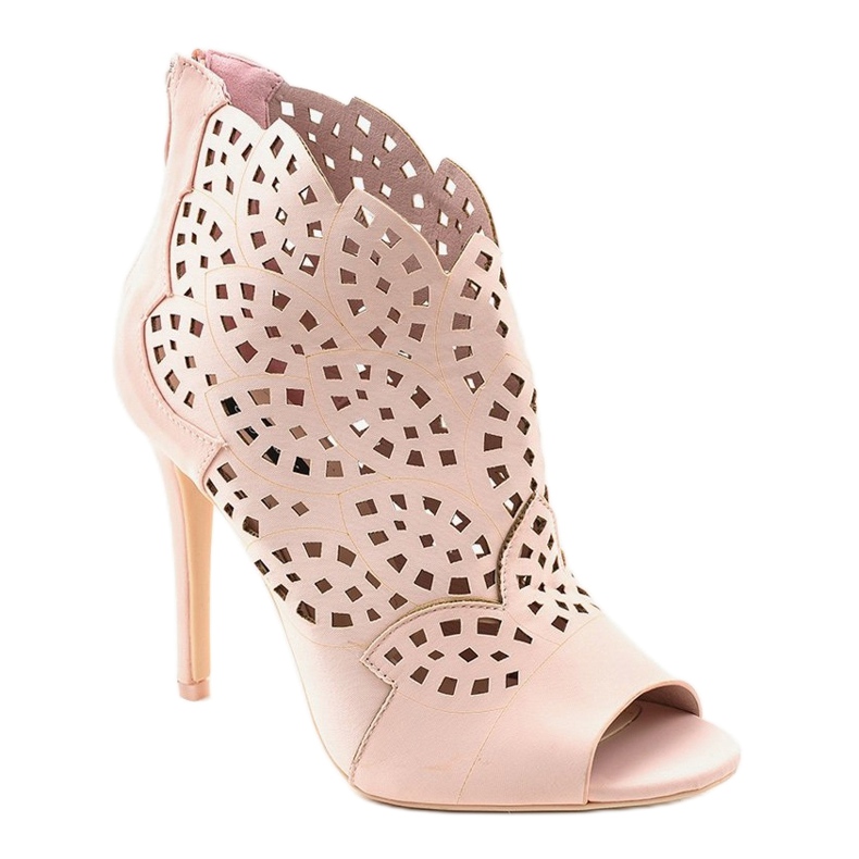 Pink sandals, openwork heels 1439-20 1