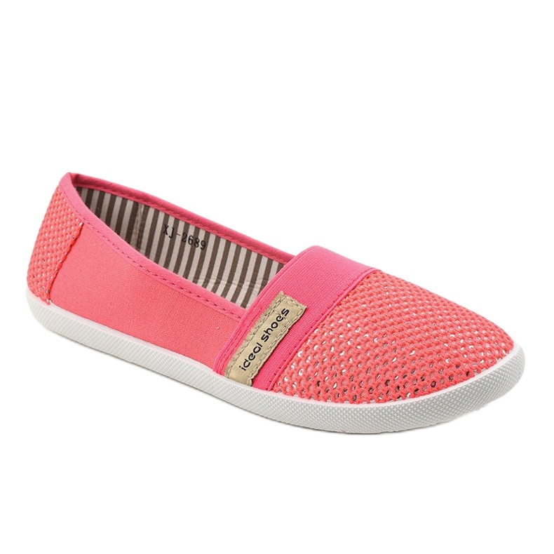 XJ-2689 pink lycra slip-on sneakers 1