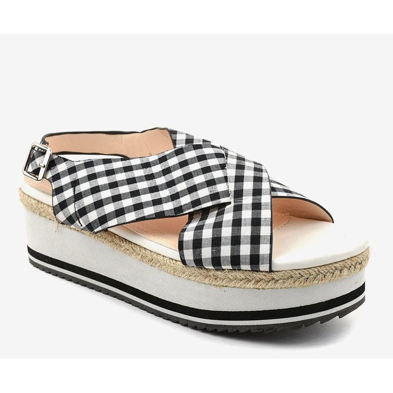 Black sandals on the 1508-1 platform white 1