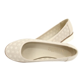 Angello Women's openwork beige ballerinas1832 4