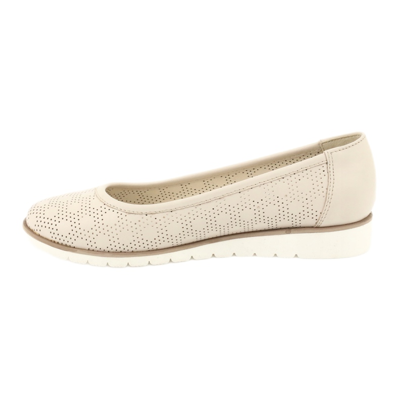 Angello Women's openwork beige ballerinas1832 1