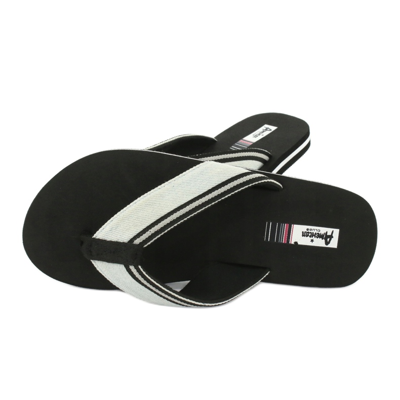 American Club American women's foam flip-flops black blue 3
