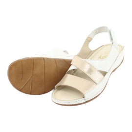 Gregors 781 Women's sandals for white/gold wedges 4