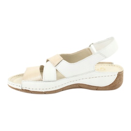 Gregors 781 Women's sandals for white/gold wedges 2