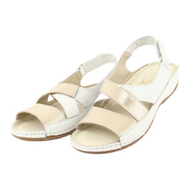 Gregors 781 Women's sandals for white/gold wedges 3