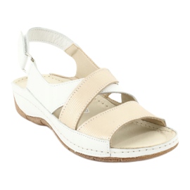 Gregors 781 Women's sandals for white/gold wedges 1