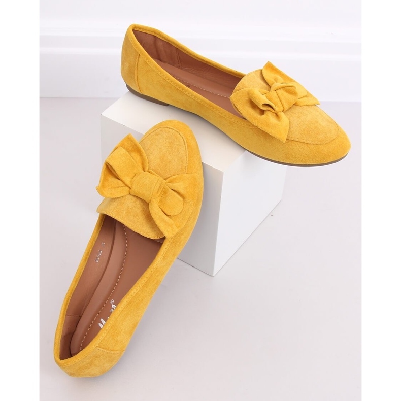 Loafers with a bow honey B2028 Yellow 1