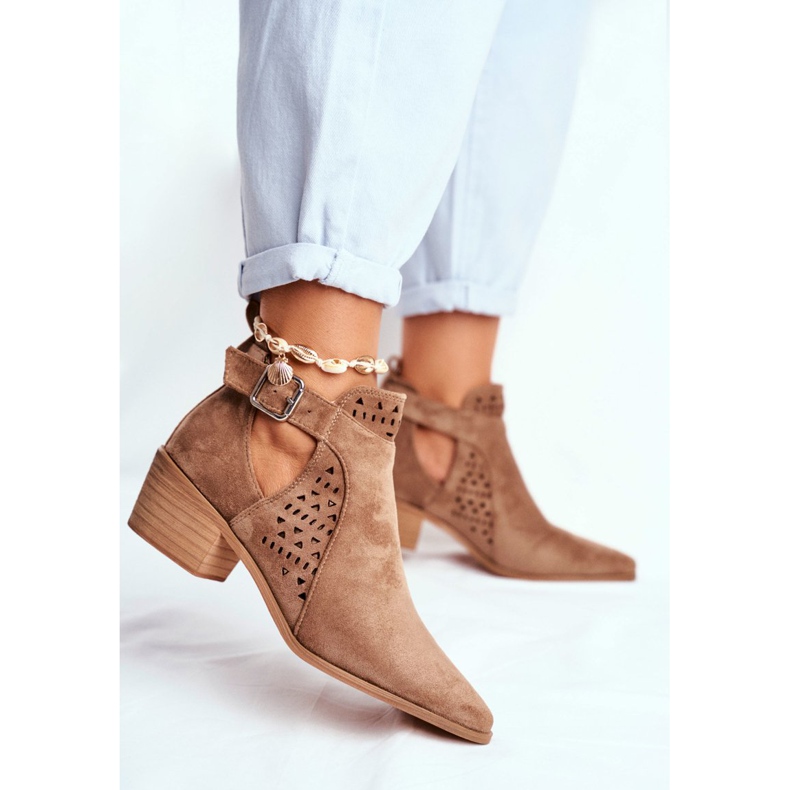 Bellucci Women's boots with a cut-out spring Beige Rita 2