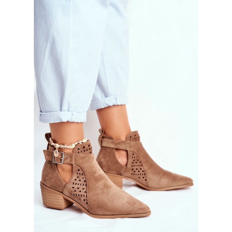 Bellucci Women's boots with a cut-out spring Beige Rita 1