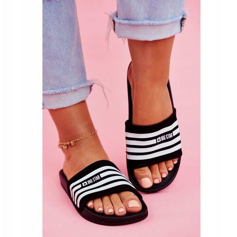 Women's Slippers Big Star Black FF274A353 white 2 Women's Slippers Big Star Black FF274A353 white 2